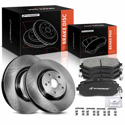 6 Pcs Front Disc Brake Rotors & Ceramic Brake Pads