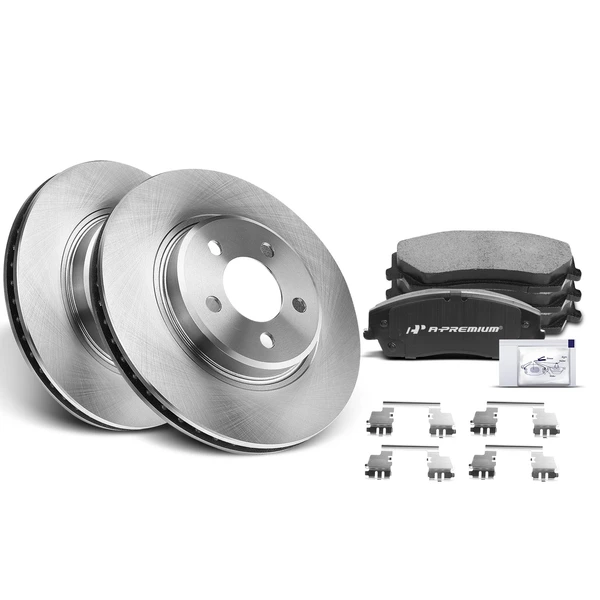 Disc Brake Rotors and Ceramic Pads Kit, 6 Pcs, Front Driver & Passenger, A-Premium, APBRPR136