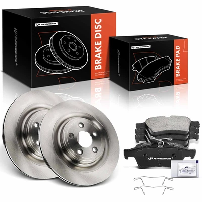 6 Pcs Rear Disc Brake Rotors & Ceramic Brake Pads