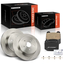 6 Pcs Rear Disc Brake Rotors & Ceramic Brake Pads