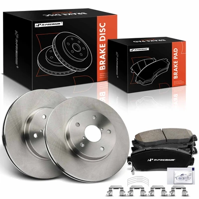 6 Pcs Front Disc Brake Rotors & Ceramic Brake Pads