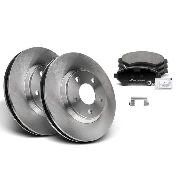 Disc Brake Rotors and Ceramic Pads Kit, 6 Pcs, Front Driver & Passenger, A-Premium, APBRPR385