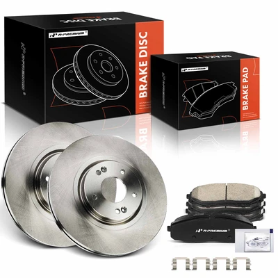 6 Pcs Front Disc Brake Rotors & Ceramic Brake Pads