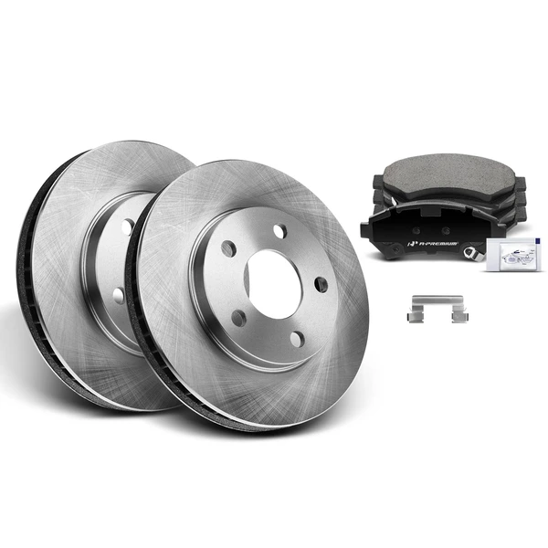 Disc Brake Rotors and Ceramic Pads Kit, 6 Pcs, Front Driver & Passenger, A-Premium, APBRPR386