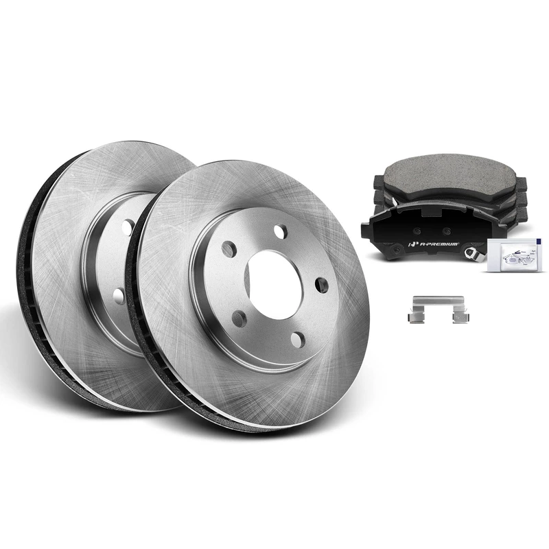 Brake Pad and Rotor Kit, 6 Pcs, Front Driver & Passenger, A-Premium, APBRPR386
