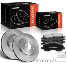 2008-2017 Mitsubishi Lancer Brake Pad and Rotor Kit, 6 Pcs, Front Driver & Passenger, A-Premium, APBRPR493