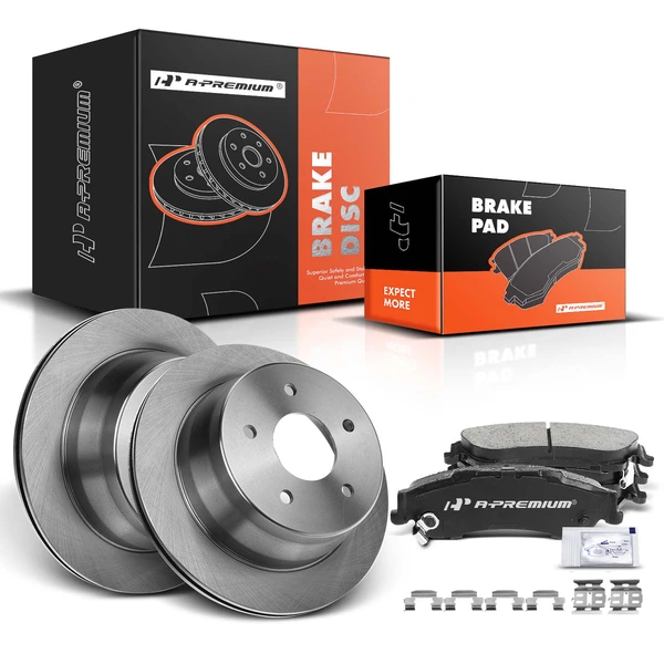 1998-2004 GMC Sonoma Disc Brake Rotors and Ceramic Pads Kit, 6 Pcs, Rear Driver & Passenger, A-Premium, APBRPR142