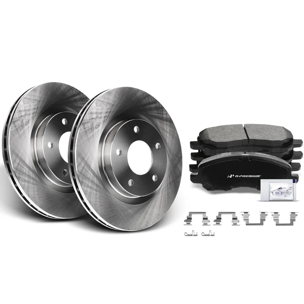 Disc Brake Rotors and Ceramic Pads Kit, 6 Pcs, Front Driver & Passenger, A-Premium, APBRPR387