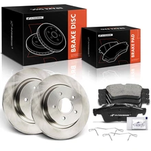 6 Pcs Rear Disc Brake Rotors & Ceramic Brake Pads for Volvo C30 2007-2013 C70