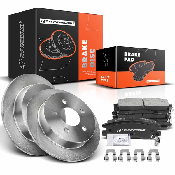 1997-2004 Buick Regal Disc Brake Rotors and Ceramic Pads Kit, 6 Pcs, Rear Driver & Passenger, A-Premium, APBRPR388