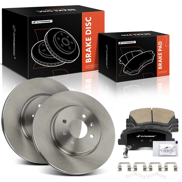 Disc Brake Rotors and Ceramic Pads Kit, 6 Pcs, Front Driver & Passenger, A-Premium, APBRPR1422