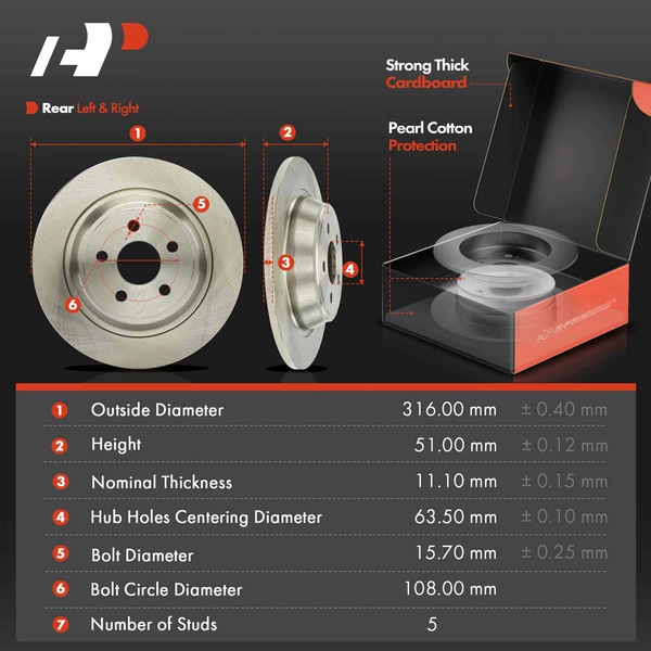 Disc Brake Rotors and Ceramic Pads Kit, 12 Pcs, Front & Rear, A-Premium, APBRPR1423