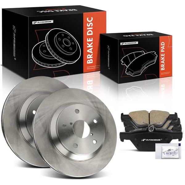 2019-2021 Subaru Forester Disc Brake Rotors and Ceramic Pads Kit, 6 Pcs, Rear Driver & Passenger, A-Premium, APBRPR1447