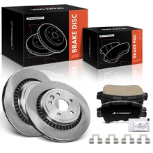 2010-2017 Volvo XC60 Brake Pad and Rotor Kit, 6 Pcs, Rear Driver & Passenger, A-Premium, APBRPR1449