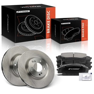 6 Pcs Front Disc Brake Rotors & Ceramic Brake Pads