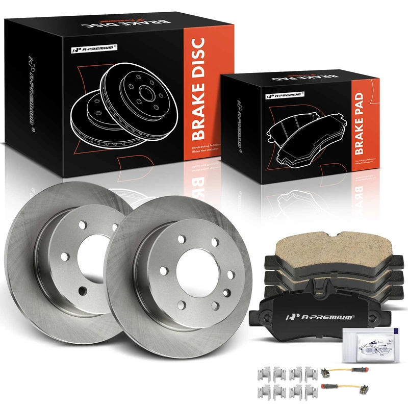 6 Pcs Rear Disc Brake Rotors & Ceramic Brake Pads for 2014 Freightliner Sprinter 2500