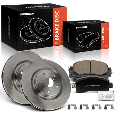 6 Pcs Front Disc Brake Rotors & Ceramic Brake Pads