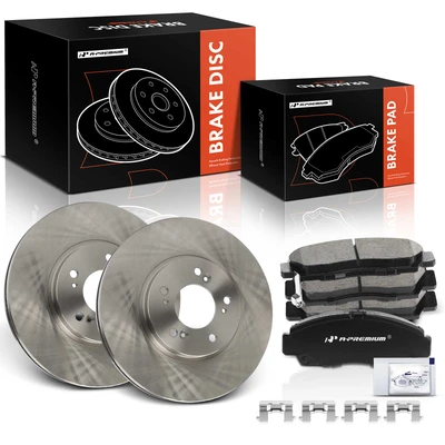 6 Pcs Front Disc Brake Rotors & Ceramic Brake Pads