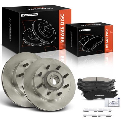 6 Pcs Front Disc Brake Rotors & Ceramic Brake Pads