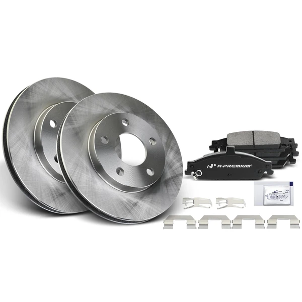 Disc Brake Rotors and Ceramic Pads Kit, 6 Pcs, Front Driver & Passenger, A-Premium, APBRPR389