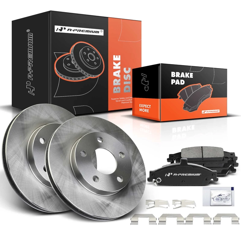 Front Disc Brake Rotors & Ceramic Brake Pads for Chevrolet Malibu Oldsmobile