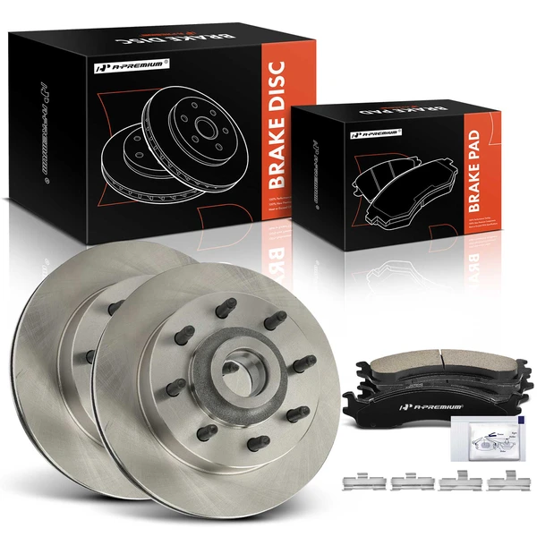1998 Dodge B2500 Disc Brake Rotors and Ceramic Pads Kit, 6 Pcs, Front Driver & Passenger, A-Premium, APBRPR1440