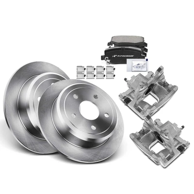 8 Pcs Rear Disc Brake Rotors & Brake Pads & Brake Caliper