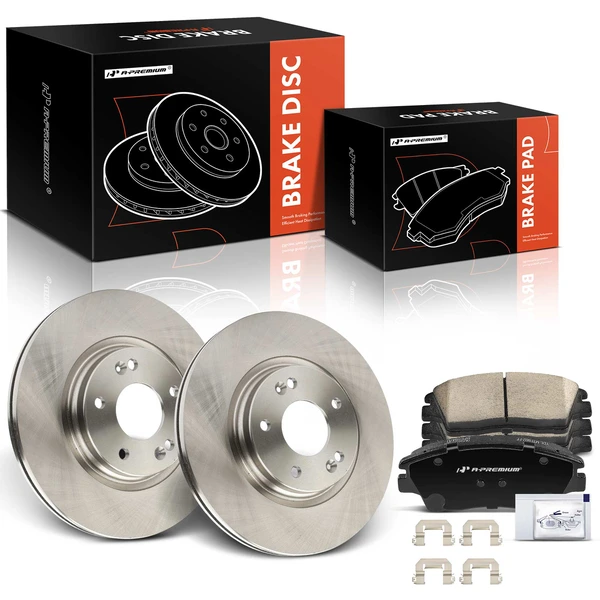 2017-2020 Hyundai Elantra Disc Brake Rotors and Ceramic Pads Kit, 6 Pcs, Front Driver & Passenger, A-Premium, APBRPR1462