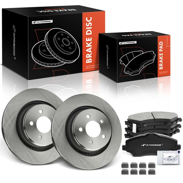 2009 2012 Jeep Liberty Disc Brake Rotors and Ceramic Pads Kit, 6 Pcs, Front Driver & Passenger, A-Premium, APBRPR1777