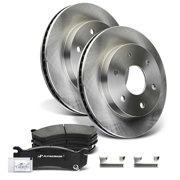 Disc Brake Rotors and Ceramic Pads Kit, 6 Pcs, Front Driver & Passenger, A-Premium, APBRPR323