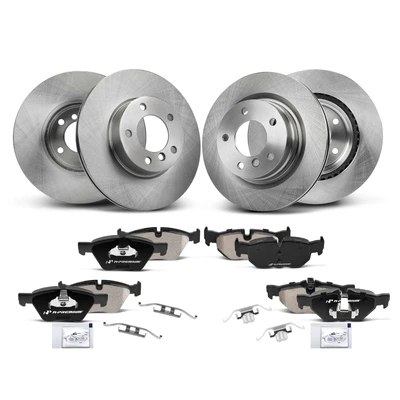 Front & Rear Disc Brake Rotors & Ceramic Brake Pads