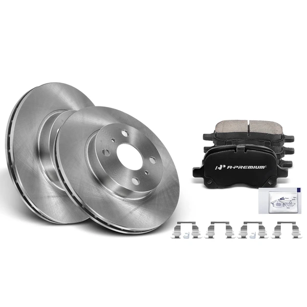 Disc Brake Rotors and Ceramic Pads Kit, 6 Pcs, Front Driver & Passenger, A-Premium, APBRPR833