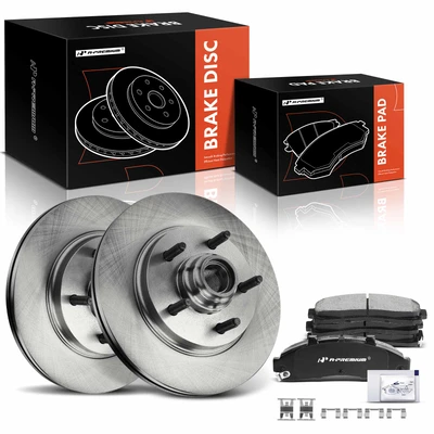 6 Pcs Front Disc Brake Rotors & Ceramic Brake Pads