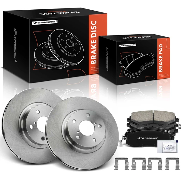 2005-2006 Saab 9-2X Disc Brake Rotors and Ceramic Pads Kit, 6 Pcs, Front Driver & Passenger, A-Premium, APBRPR1356