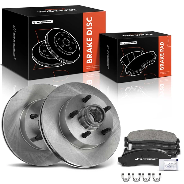 Disc Brake Rotors and Ceramic Pads Kit, 6 Pcs, Front Driver & Passenger, A-Premium, APBRPR1740