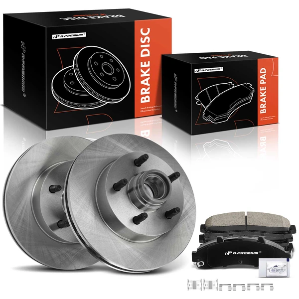 2001-2002 Mazda B3000 Disc Brake Rotors and Ceramic Pads Kit, 6 Pcs, Front Driver & Passenger, A-Premium, APBRPR1741