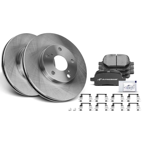 1997-2001 Lexus ES300 Disc Brake Rotors and Ceramic Pads Kit, 6 Pcs, Front Driver & Passenger, A-Premium, APBRPR392