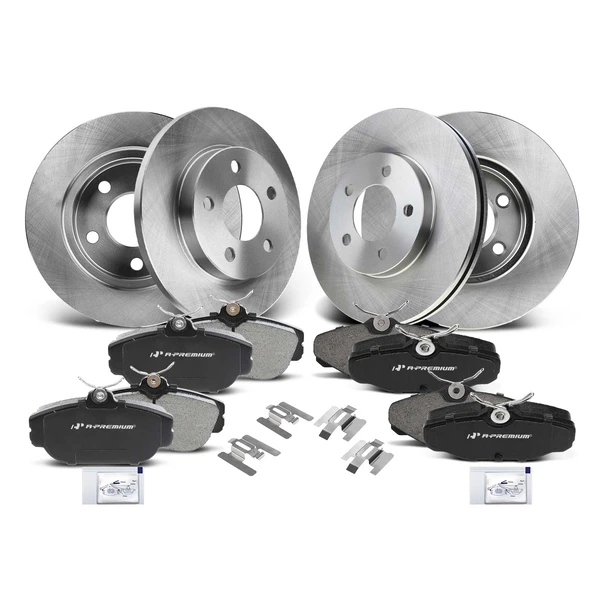 Disc Brake Rotors and Ceramic Pads Kit, 12 Pcs, Front & Rear, A-Premium, APBRPR322