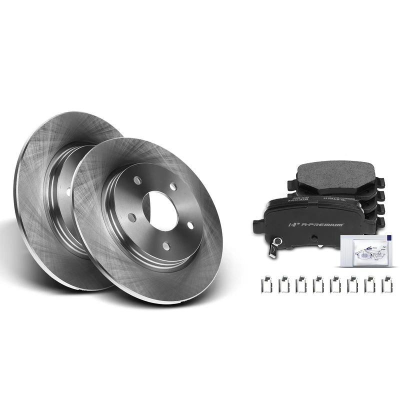 Rear Disc Brake Rotors & Ceramic Brake Pads for Chrysler Town & Country Ram