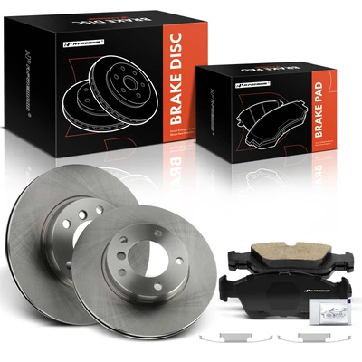 6 Pcs Front Disc Brake Rotors & Ceramic Brake Pads