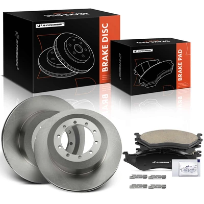6 Pcs Rear Disc Brake Rotors & Ceramic Brake Pads
