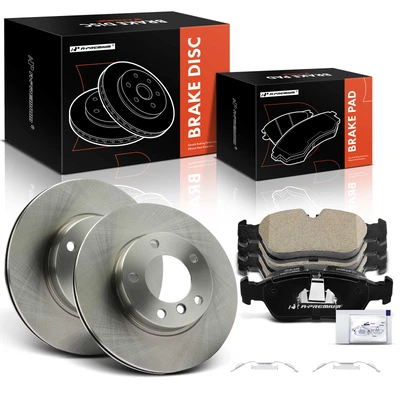 6 Pcs Front Disc Brake Rotors & Ceramic Brake Pads