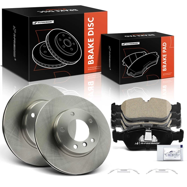1998 BMW 328i Disc Brake Rotors and Ceramic Pads Kit, 6 Pcs, Front Driver & Passenger, A-Premium, APBRPR1832