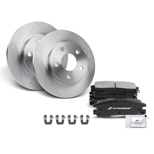 2000-2005 Buick Park Avenue Disc Brake Rotors and Ceramic Pads Kit, 6 Pcs, Rear Driver & Passenger, A-Premium, APBRPR1295