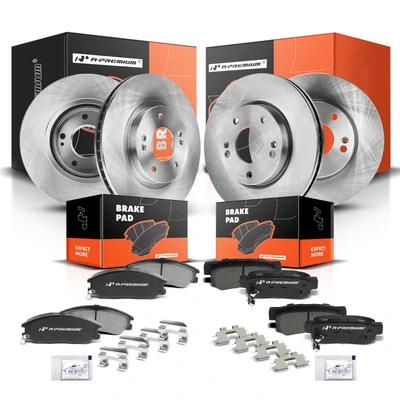 Front & Rear Disc Brake Rotors & Ceramic Brake Pads