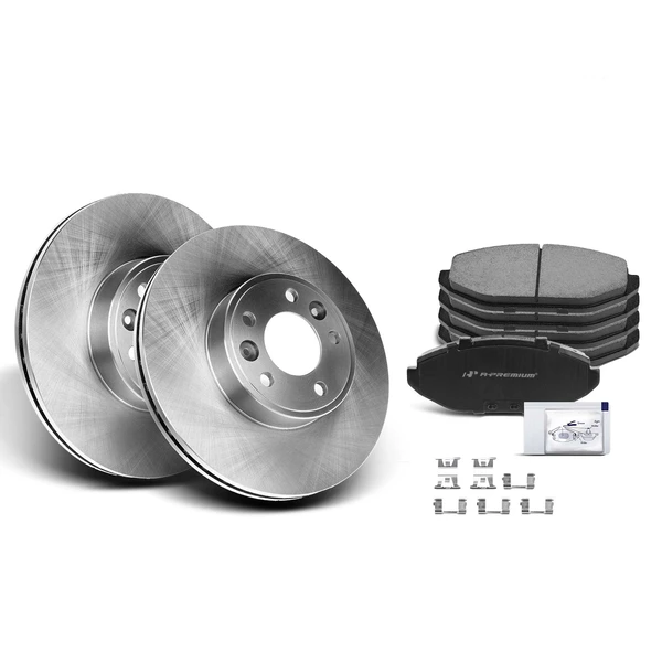 1998-2002 Mercury Grand Marquis Disc Brake Rotors and Ceramic Pads Kit, 6 Pcs, Front Driver & Passenger, A-Premium, APBRPR153
