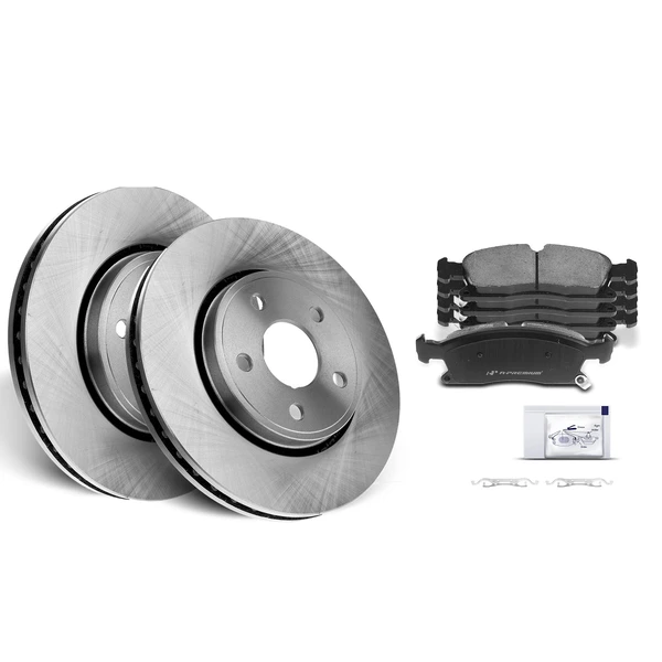 2011-2020 Dodge Durango Disc Brake Rotors and Ceramic Pads Kit, 6 Pcs, Front Driver & Passenger, A-Premium, APBRPR154