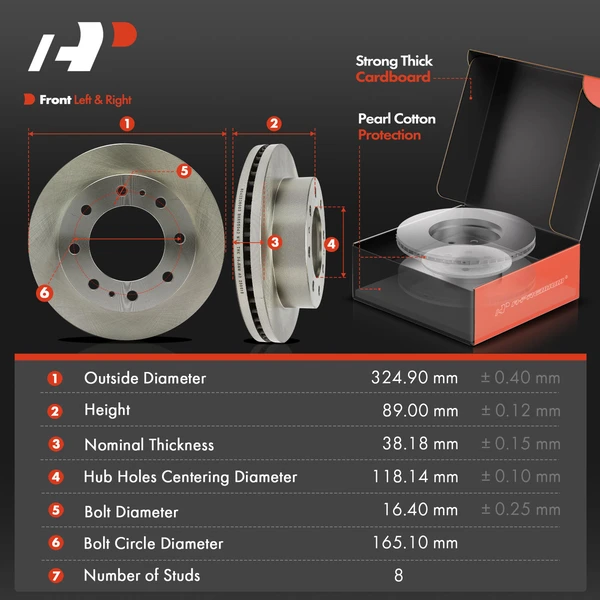 Disc Brake Rotors and Ceramic Pads Kit, 6 Pcs, Front Driver & Passenger, A-Premium, APBRPR1779