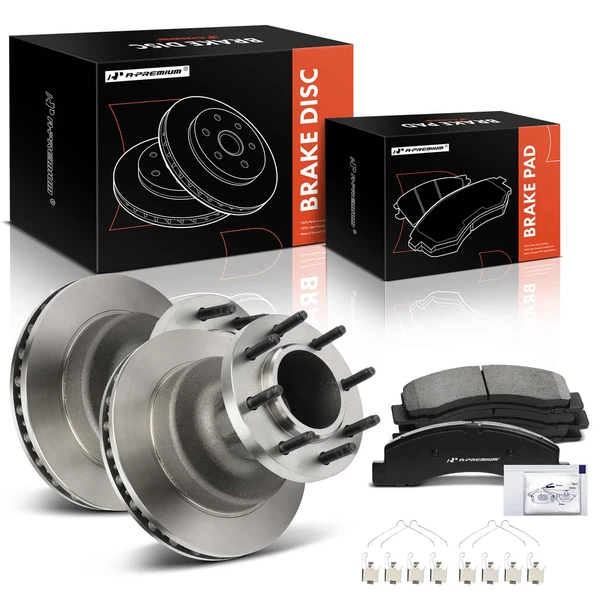 Disc Brake Rotors and Ceramic Pads Kit, 6 Pcs, Front Driver & Passenger, A-Premium, APBRPR1480