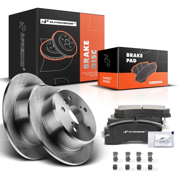 1997-1999 Lexus ES300 Disc Brake Rotors and Ceramic Pads Kit, 6 Pcs, Rear Driver & Passenger, A-Premium, APBRPR837